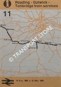 Book cover of Reading - Gatwick - Tonbridge Train Services [Timetable], 14 May 1984 to 12 May 1985 by British Railways